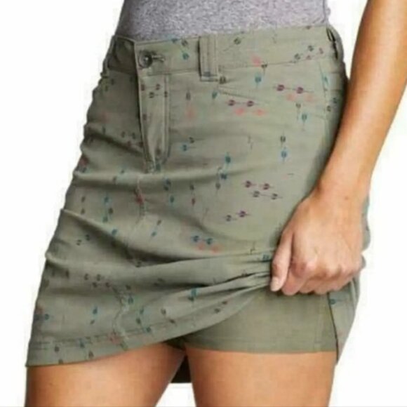 Eddie Bauer Adventure 2.0 Olive Green Arrow Print Golf Skort Size 8 - Picture 12 of 12